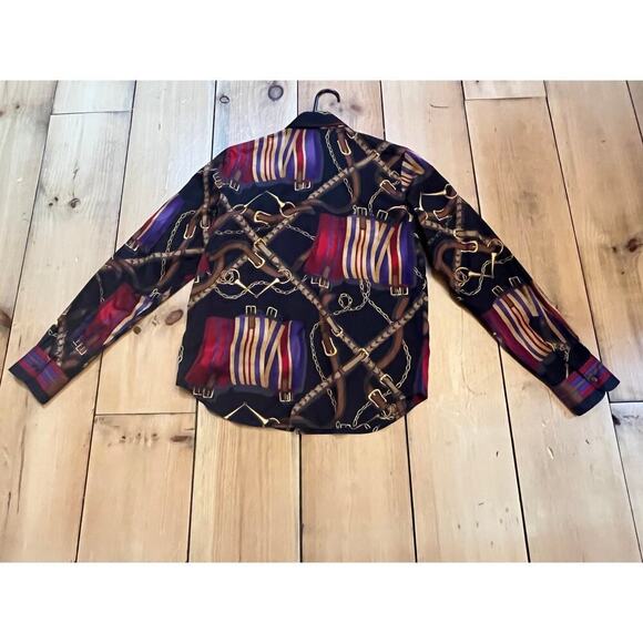 Lauren Ralph Lauren Women's Equestrian Bridle Horse Button Up Shirt. Small VTG? - Picture 5 of 9